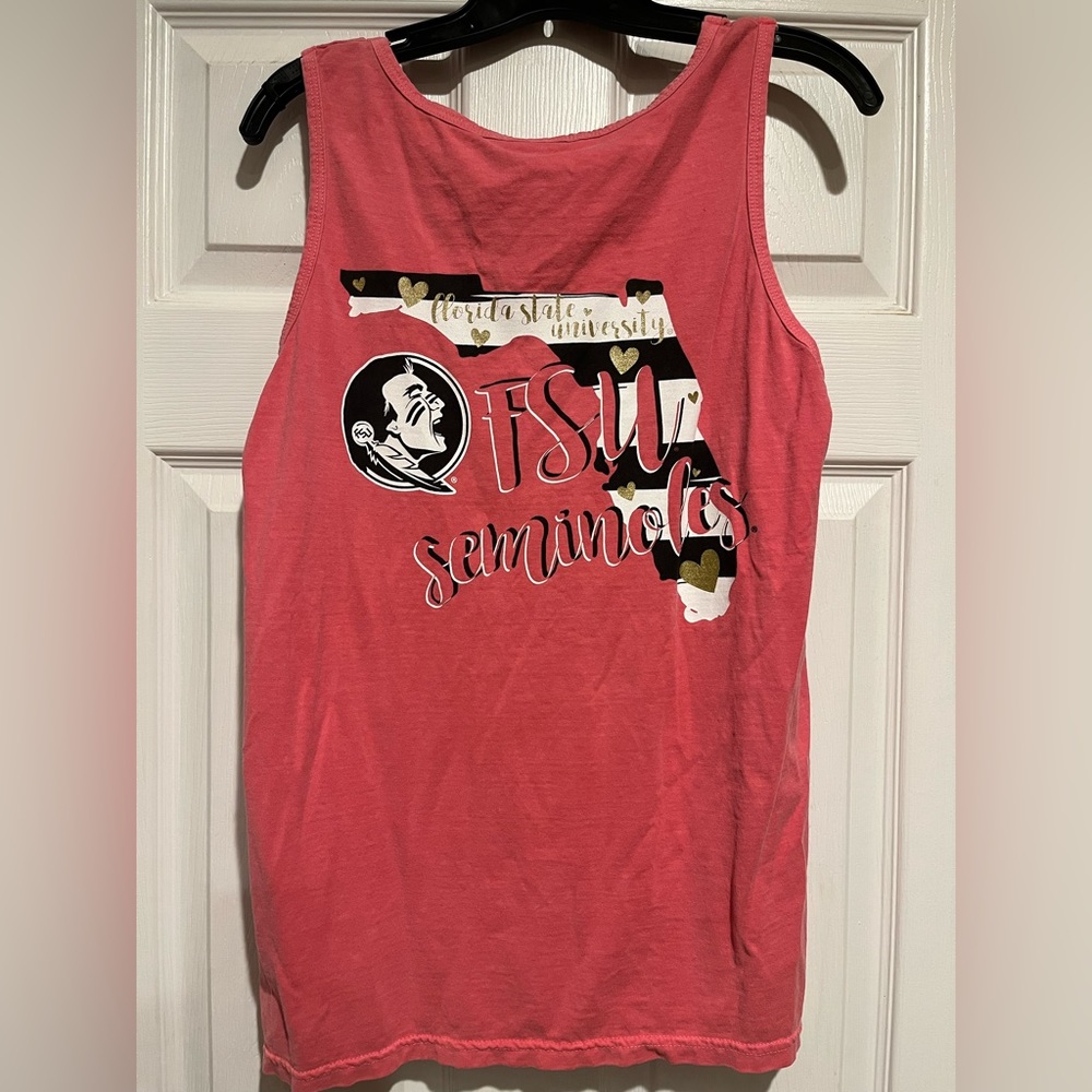 Comfort Colors FSU Peachy Pink/Coral Tank Top